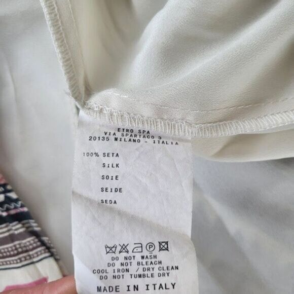 Etro Black/White Diamond Geometric Embroidered Silk Kimono Sleeve Mini Dress XS - Picture 7 of 7